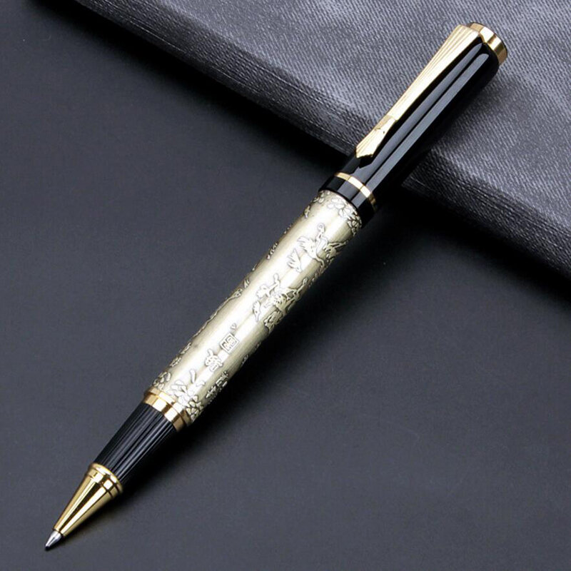 Bolígrafo de Metal de alta calidad para hombre de negocios, bolígrafo ejecutivo de oficina, grabado de latón, escritura, compre 2, enviar regalo