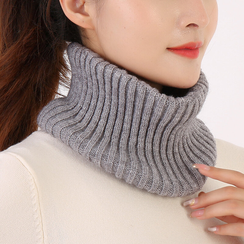 Inverno elastico anello spesso collo guardia Snood falso Colloar Pullover sciarpa calda uomo donna lana maglia sciarpa guida a freddo R90