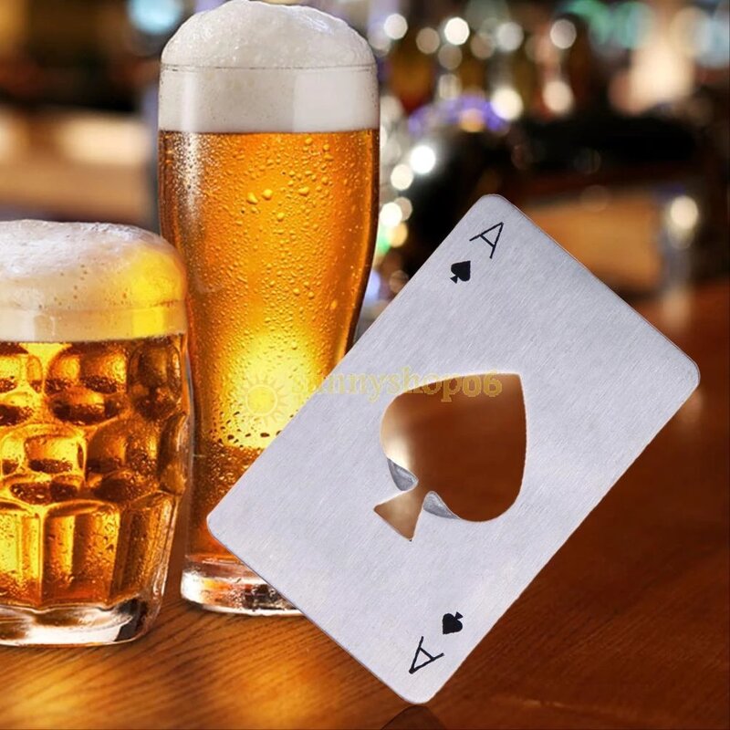 Pembuka Botol Sekop Kartu Permainan Poker Pembuka Botol Bir Ace Penghilang Tutup untuk Hadiah Alat Pesta Restoran Bar