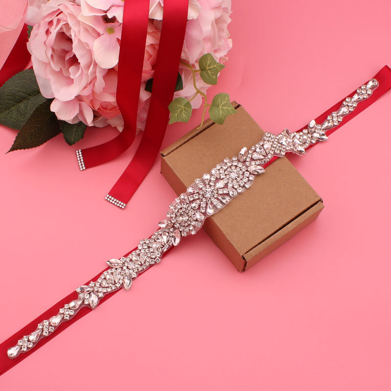 YJWSXF-Cinturón de cristal para mujer, accesorios para vestido de novia, cinturón de novia con diamantes de imitación, suministros de boda