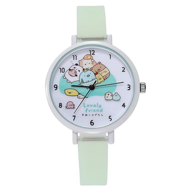 Leuke Cartoon Jelly Kleur Mannelijke En Vrouwelijke Studenten Kinderen Quartz Horloge Groothandel Hoek Biologische Lichtgevende Quartz Horloge
