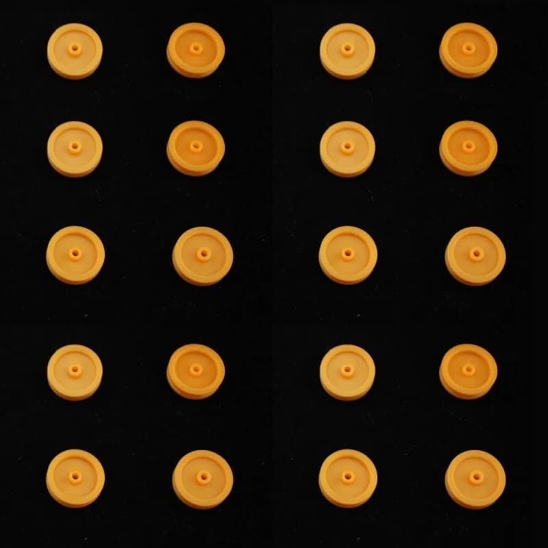 20 unids/lote 2mm agujero de plástico de color naranja polea de correa para DIY RC coche de juguete avión Accesorios
