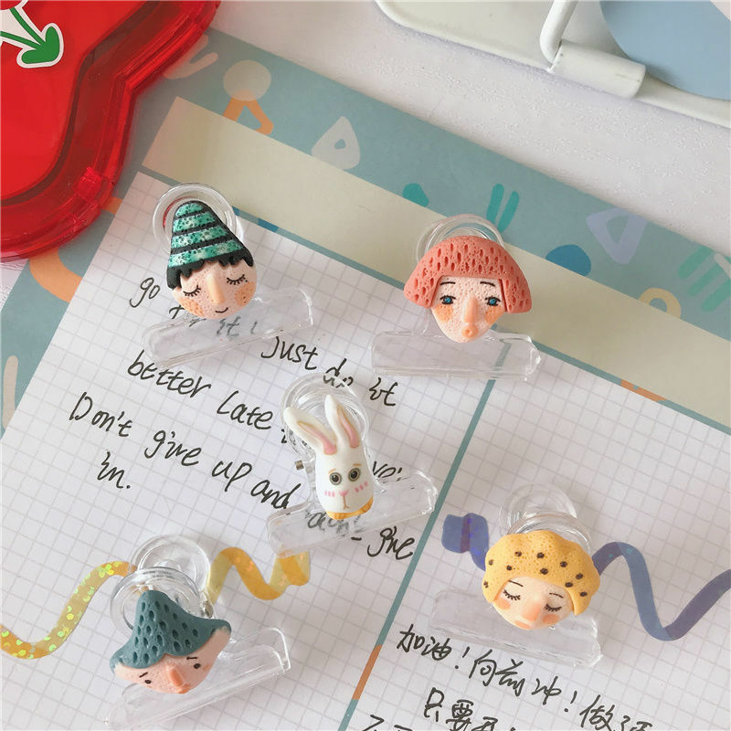 5pcs/lot Paperclips doll head Document Clips Office Clips For School Personal Document Organizing And Classifying