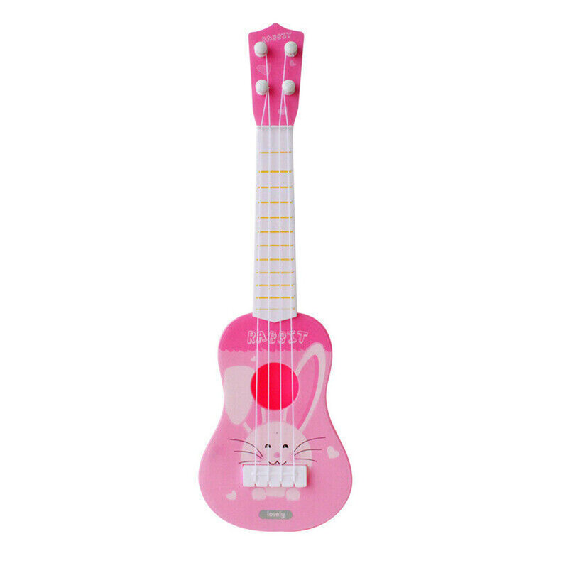 Guitare musicale pour enfants en bas âge, jouets de jeu éducatifs, Mini Instrument de Ukulele, Animal imprimé, dessin animé mignon, rose/bleu/jaune, pour garçons et filles