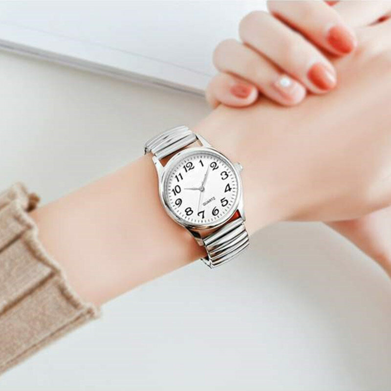 Relojes de pulsera de moda para hombres y mujeres, banda elástica Flexible, relojes de cuarzo, reloj de vestir para hombres y mujeres, relojes casuales simples