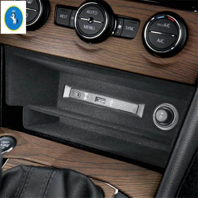 Caja de almacenamiento con Control central, contenedor con rejilla múltiple, soporte organizador, bandeja, accesorios interiores para Volkswagen VW Tiguan 2016 - 2023