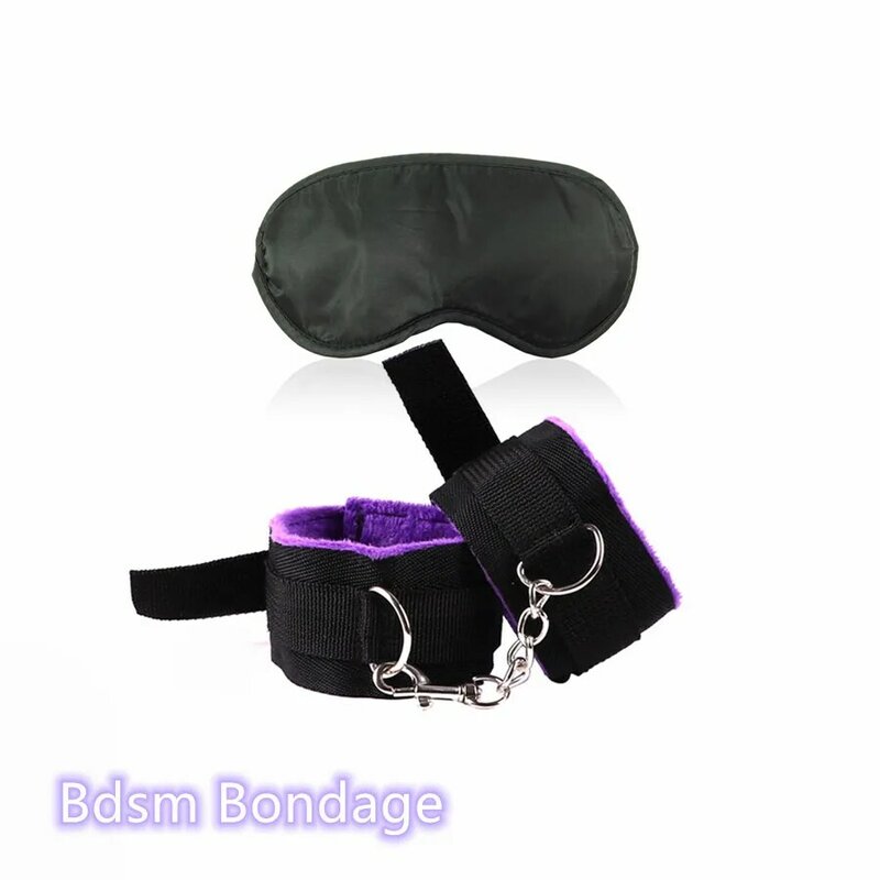 Manette Bondage regolabili con benda per sesso per uomini donne coppie schiavo Bdsm giochi di ruolo restrizioni Flirt accessorio erotico