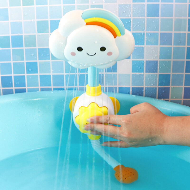 Mainan Mandi Bayi Bak Mandi Awan Shower Mandi Cerat Pengisap Keran Lipat Mainan Mandi Anak-anak Lucu Hadiah Anak-anak Semprot Shower