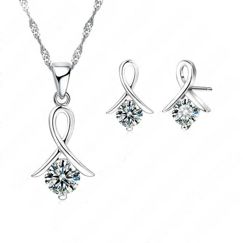 925 colar e brincos de prata esterlina para mulheres, cruz cz, pingente de alta qualidade, nova moda