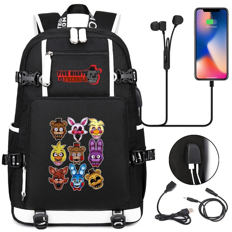 Bidybab Foxy Freddy mochila escolar para estudiantes, bolsas de libros, Cosplay Anime, mochila para portátil, bolsas de hombro de viaje
