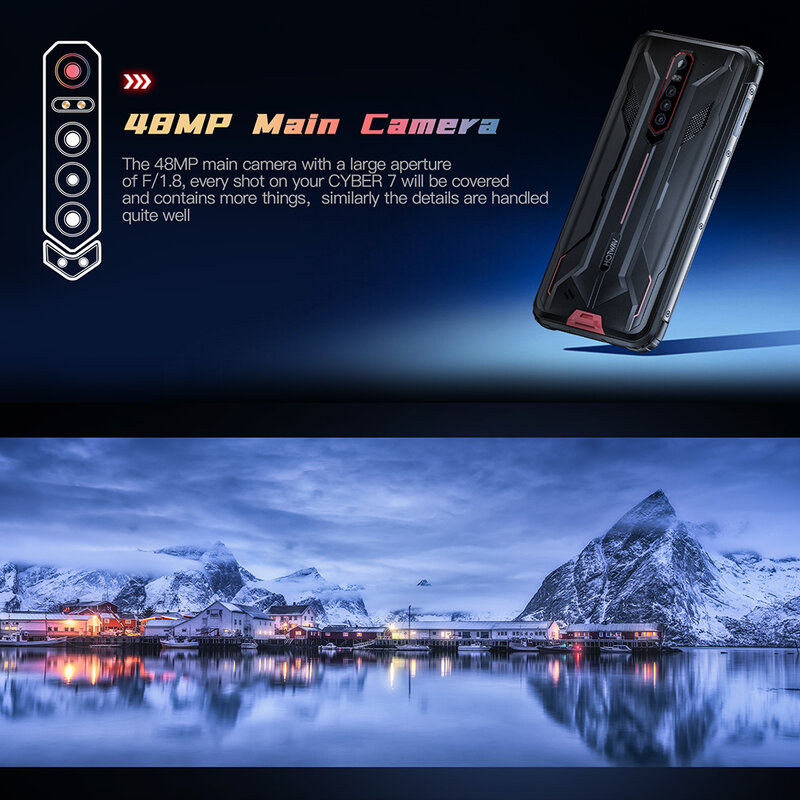 HOTWAV Cyber 7 5G Wytrzymały zestaw słuchawkowy 6,3-calowy ekran FHD+ 8 GB RAM 128 GB ROM 8280 mAh Bateria 48 MP Tylna 20 MP Kamera noktowizyjna NFC