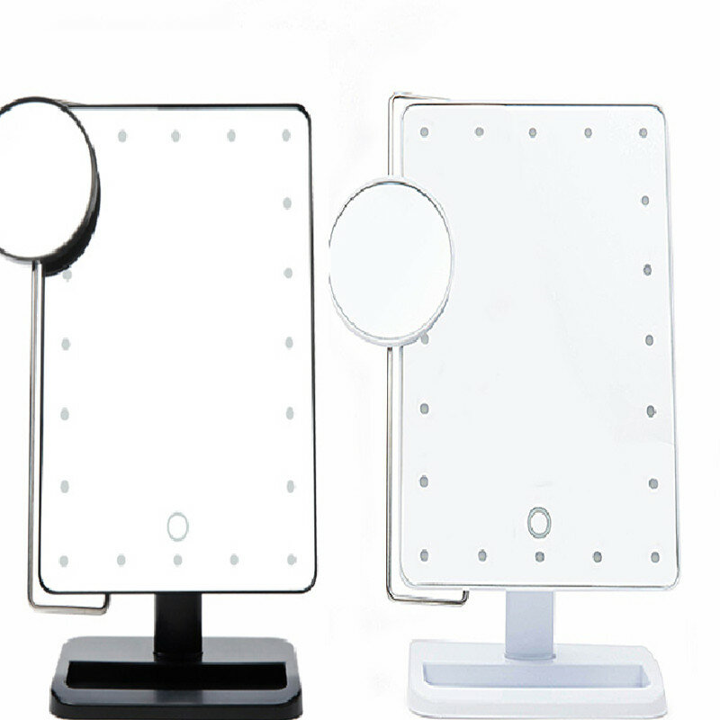 Draagbare Led Licht Make-Up Spiegel Vanity Lights Compact Make Up Pocket Spiegels Vanity Cosmetische Hand Vouwen Led Spiegel Lamp Gift
