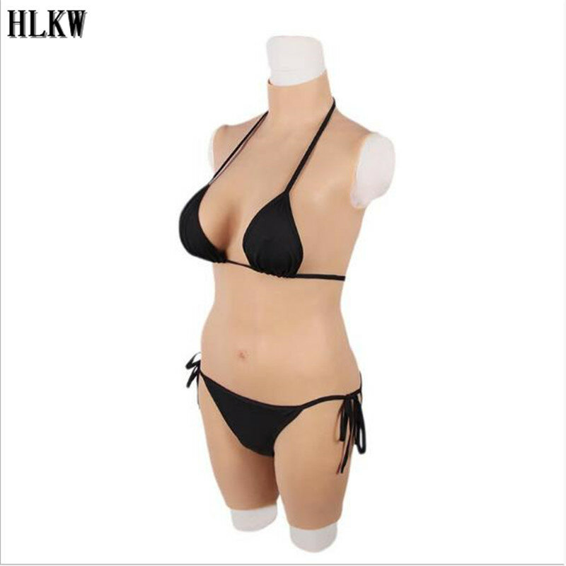 Top Grade Full Silicone Tight Rubber Bodysuit Crossdress Male to Female Transsexual Cosply Transgender Fake Silicone Breast Form