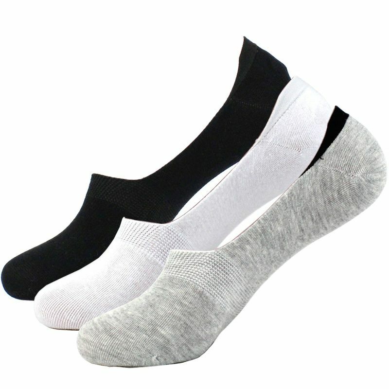 Calcetines invisibles de algodón liso para hombre y mujer, zapatillas de 5 colores, malla ajustada, diseño de barco, 5 pares