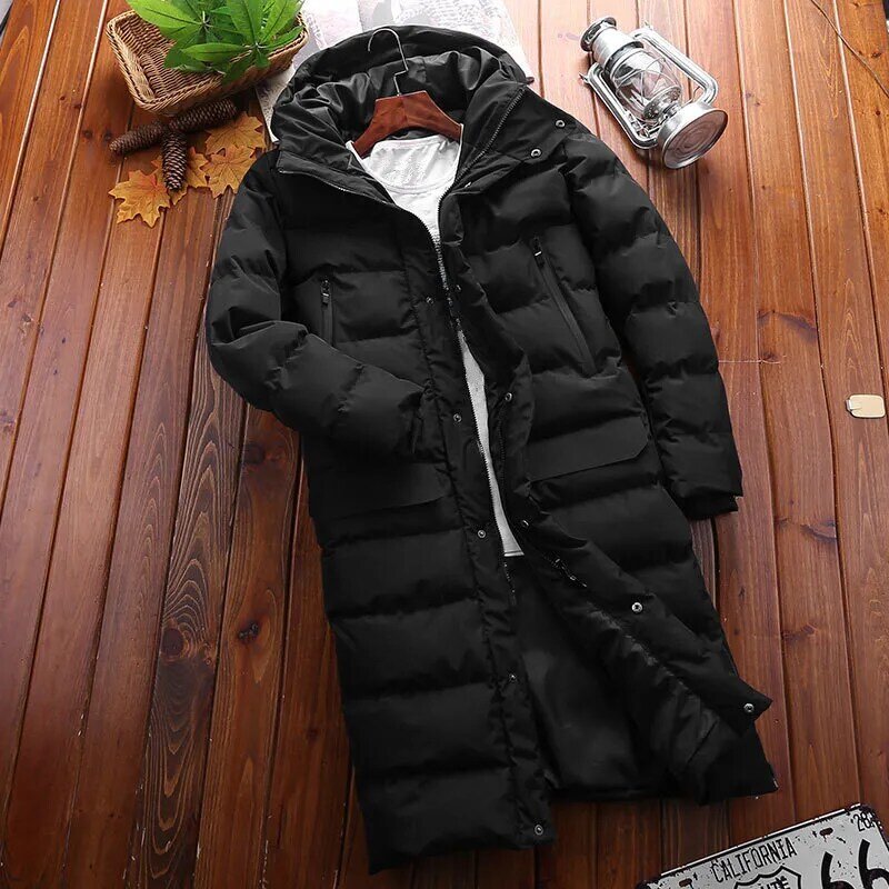 MRMT 2024 Brand Autumn New Long Men's Jackets Cotton Padded Thickened Overcoat for Male Teenage Cotton Cap Jacket Clothing
