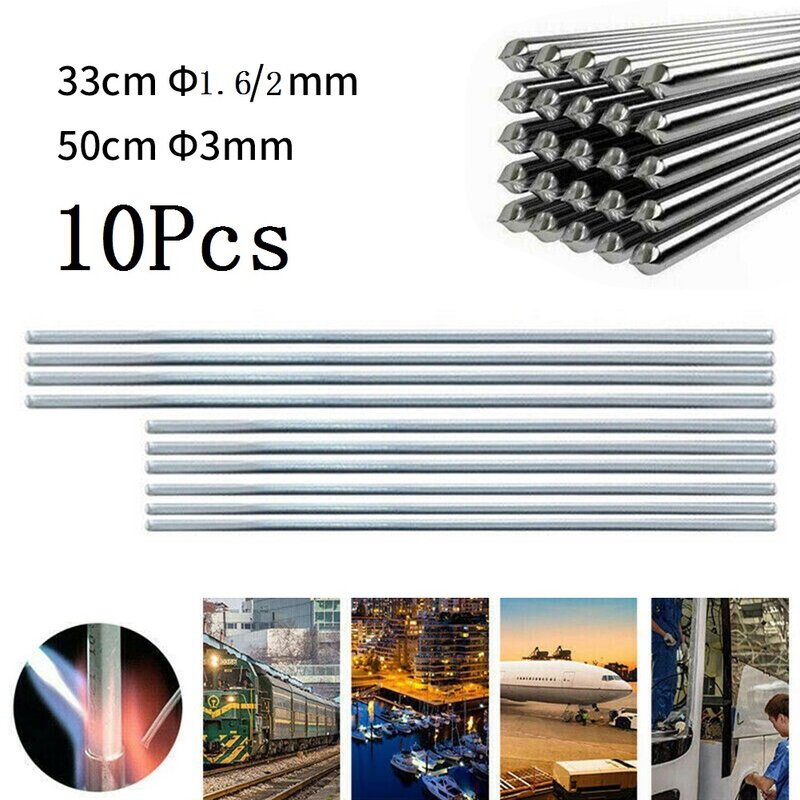 Alumínio Welding Rods, Wire Brazing, fácil derreter solda, baixa temperatura, feito de material de alumínio, atóxico, Rustproof, 10pcs