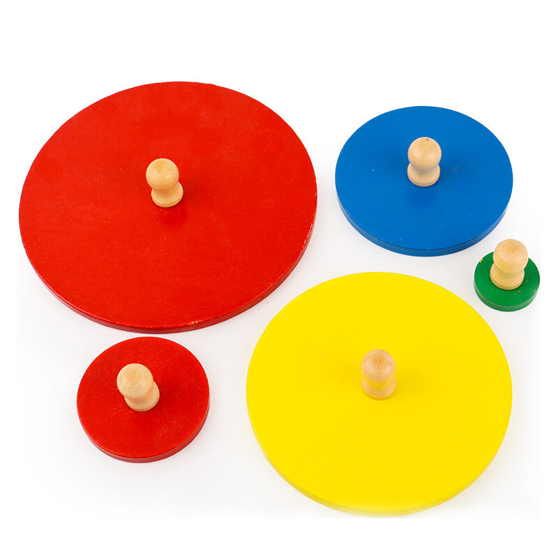 Montessori Sensory Tactile Wood Knob Puzzles Peg Board Geometric Shape Match Color Cognitive Puzzle Board Learning Education Toy