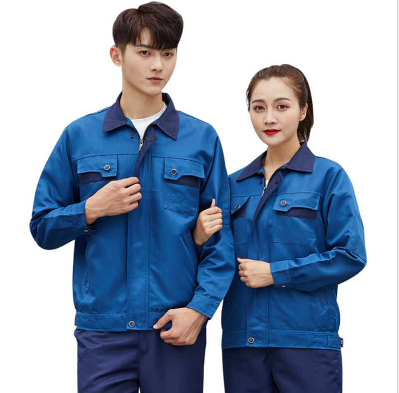 Conjunto de roupas de trabalho unissex, uniforme de trabalho para homens e mulheres, roupa de trabalho de mangas compridas, com calças, uniformes de oficinas de fábrica