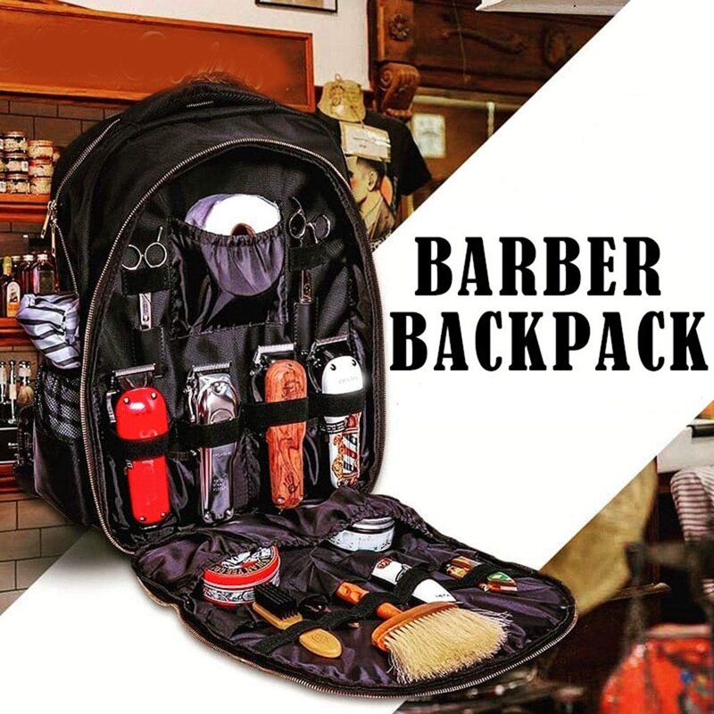 Barbeiro maleta de transporte para wahl barbeiro ferramentas estilo acessórios grande capacidade armazenamento mochila viagem ombros saco