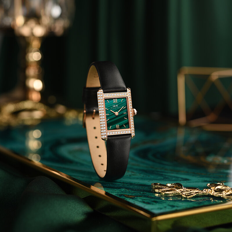 Moda diamante relógio para mulher i & w 2021 novo relógio de pulso feminino movimento quartzo safira couro à prova dwaterproof água relojes para mujer