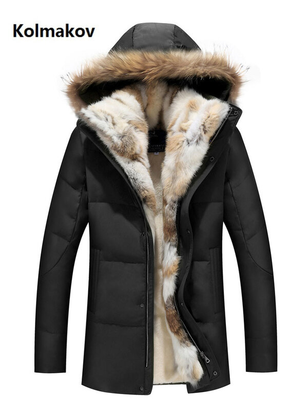 2019 ฤดูหนาว Parkas ผู้ชายและผู้หญิง Hooded Coats ขนสัตว์คุณภาพสูงเป็ดสีขาวลงเสื้อแจ็คเก็ตผู้ชาย