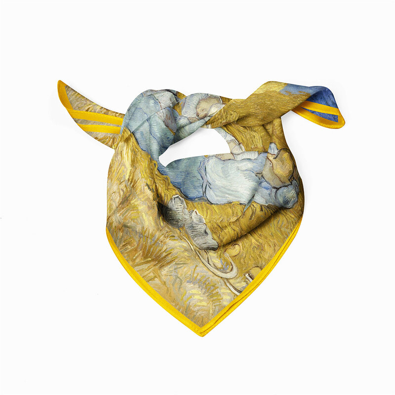 Van Gogh – foulard Imitation soie pour femme, petit châle 53x53cm, peinture à l'huile, m. Postman Twill, variété pour dames, 2022