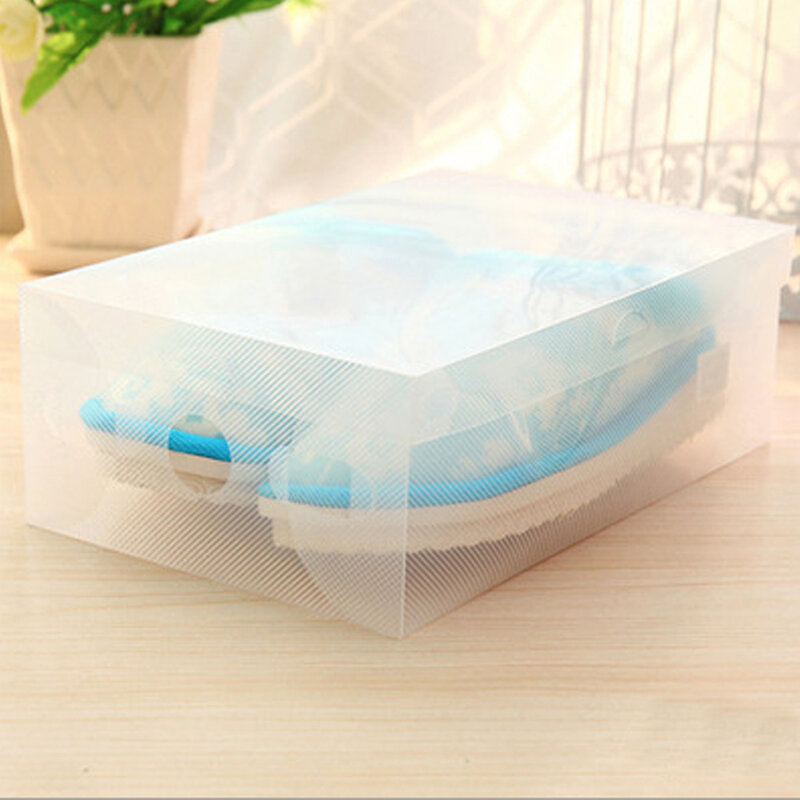 Caja de almacenamiento de zapatos de plástico transparente, organizador de zapatos, caja transparente, plegable, 12 Uds.