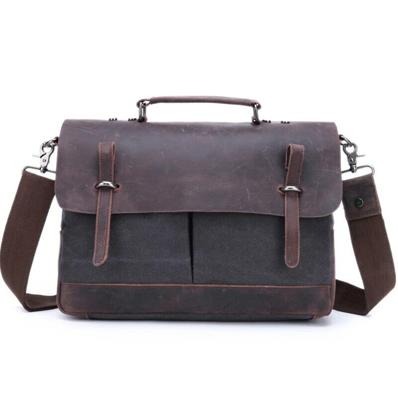Tas bahu pria mode tas kanvas tas antik pria tas kurir desainer disesuaikan dengan tas selempang kulit koper
