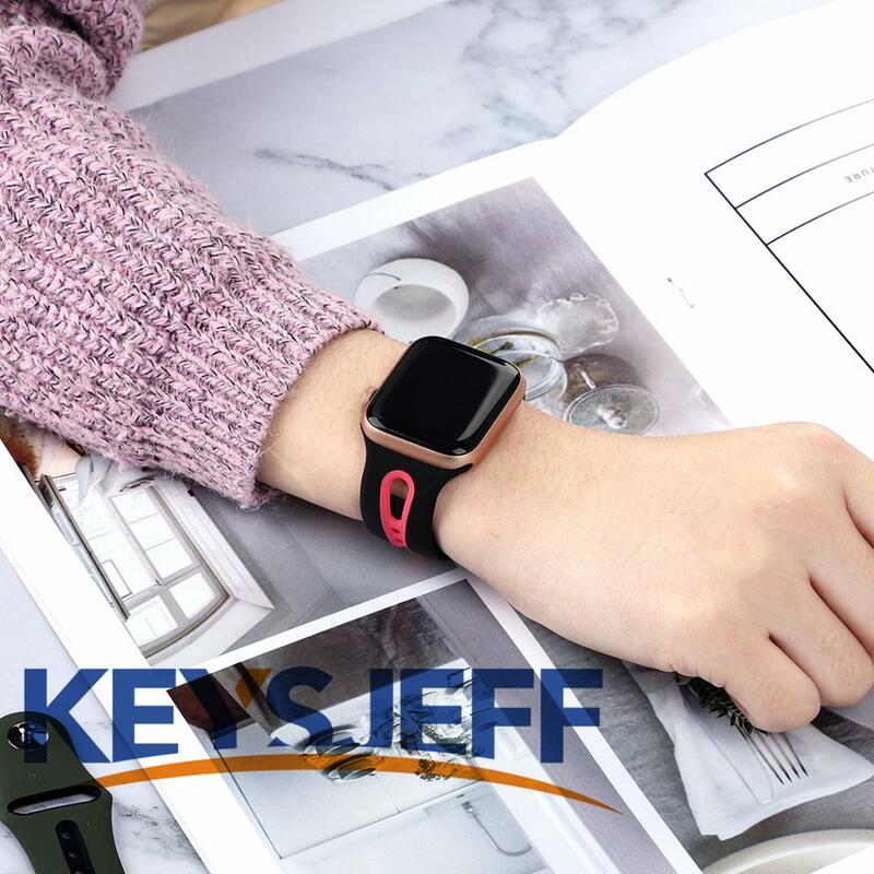 Bracelet de rechange en Silicone pour Apple Watch, 42mm 38mm 44mm 40mm, Iwatch, pour Apple Watch SE/6/5/4/3/2/ 81003