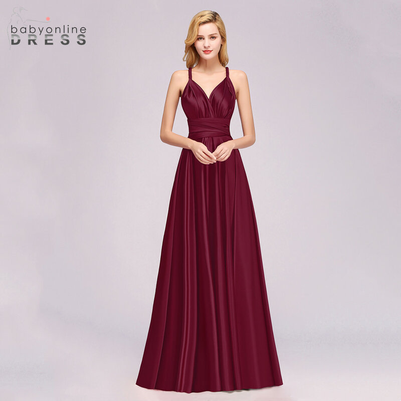2024 burgundowy kabriolet sukienki druhen dla kobiet odzież wielokierunkowa nieskończoność wesele sukienka Demoiselle D'honneur