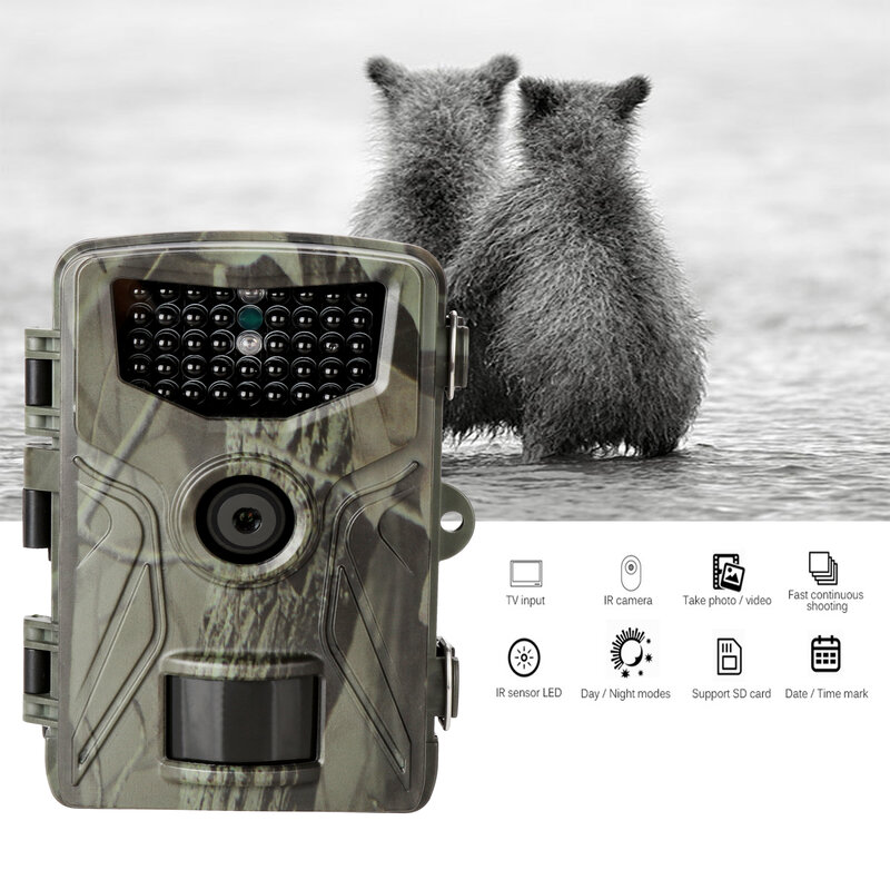 Cámara de rastreo para caza, dispositivo de vigilancia con visión nocturna infrarroja HC804A, 20MP, 1080P, trampas para fotos salvajes