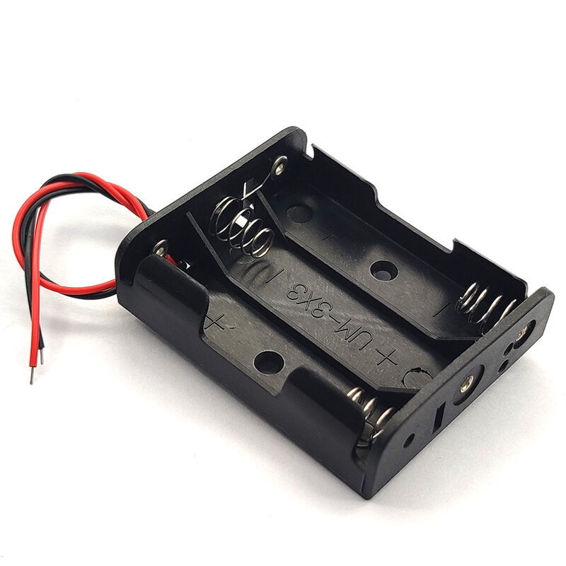 AA Size Power Battery Storage Case Plastic Box Holder With Leads 3AA Battery Case 3*AA Battery Box 4.5V DIY