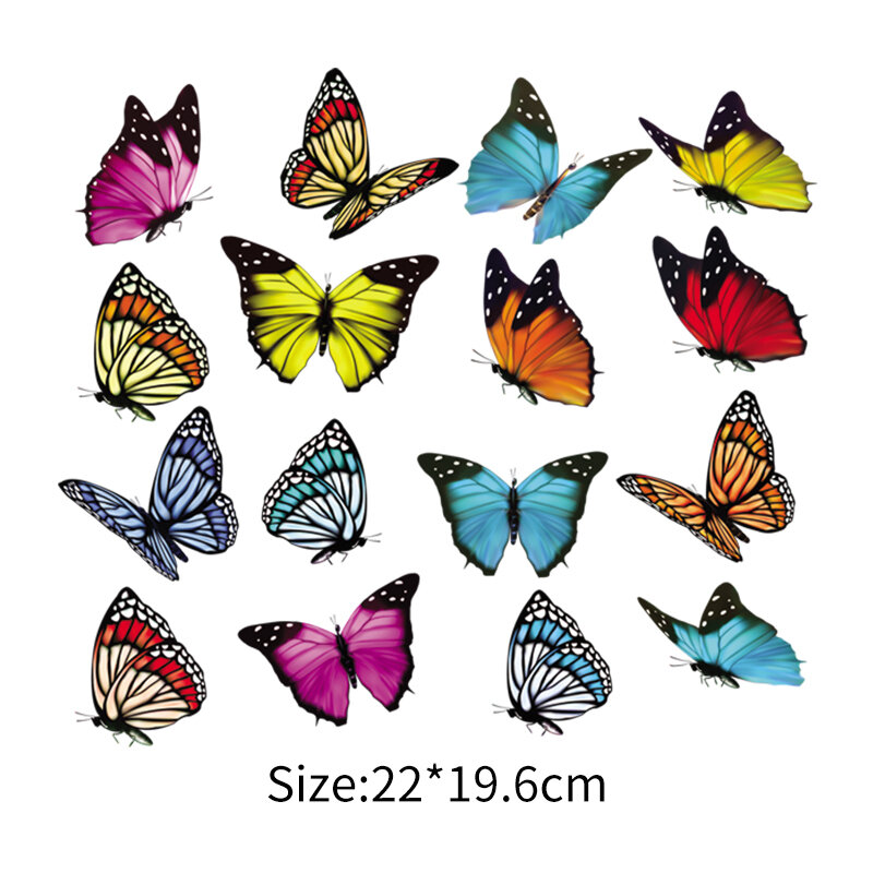 NEW Butterfly Patches For Girl Clothes Heat Transfer Vinyl Patches Easy Household Iron On Printing Washable Stickers