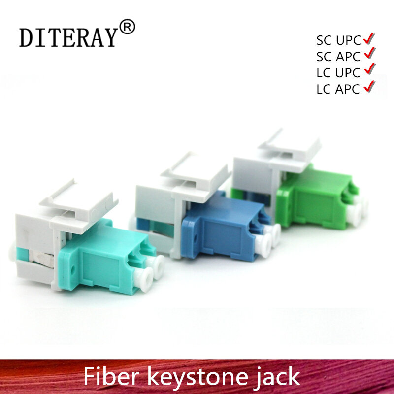 10Pcs /lot  Fiber keystone jack Snap Fitting Duplex LC SC  UPC APC  Connector Fiber Optic Keystone Jack  Adapter