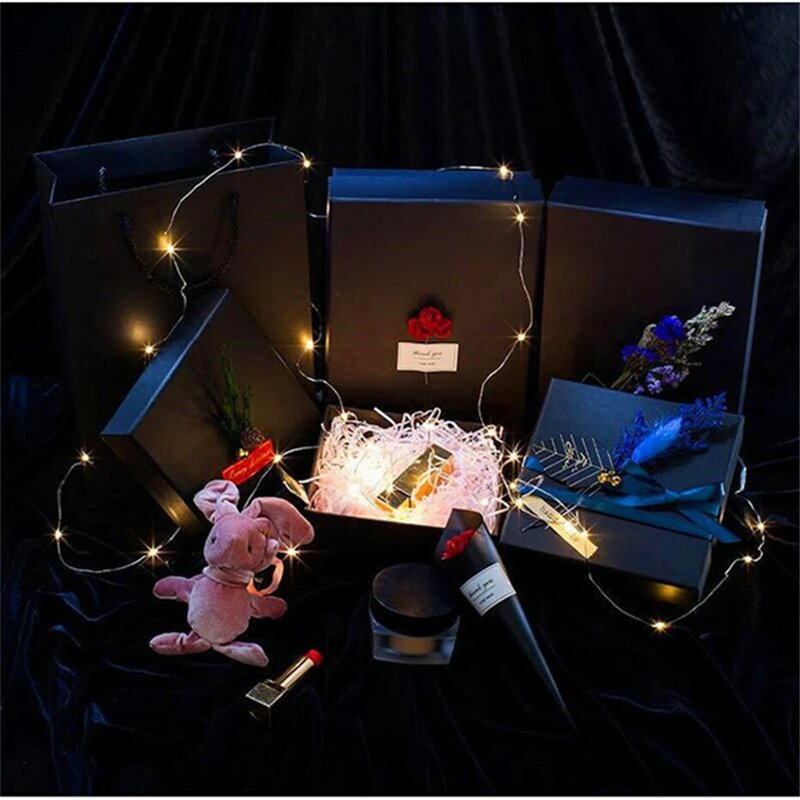 Mini guirlande lumineuse Led cr2032, fil de cuivre, batterie, féerique, cadeau de saint-valentin, décoration pour noël, mariage
