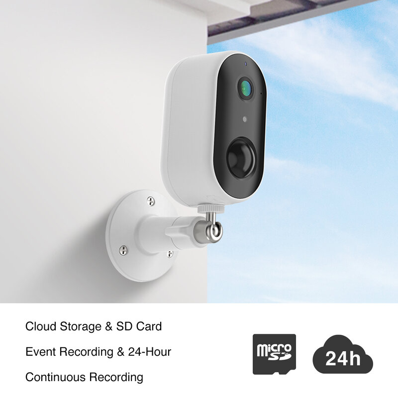 Laxihub-cámara IP de seguridad inalámbrica para exteriores, Webcam de detección humana con IA, batería recargable, 1080P, Tuya Smart Life
