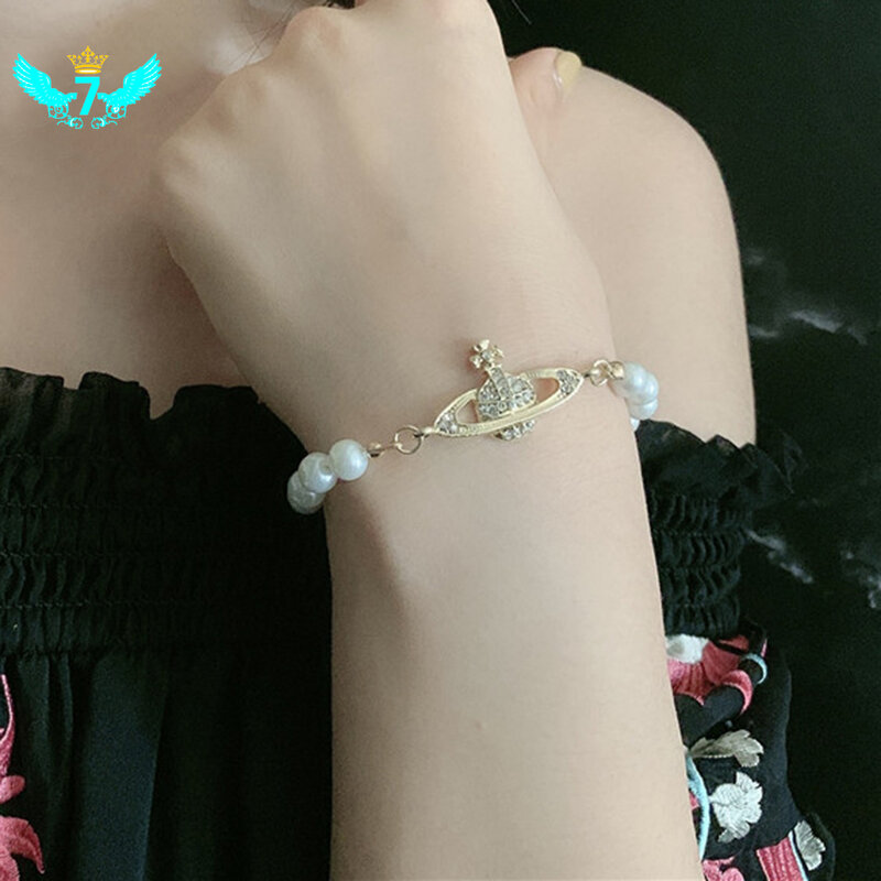 Luksusowy Vintage klasyczny naszyjnik z pereł Saturn żeński słodkowodna perła obojczyka krótki łańcuszek na szyję bransoletka to