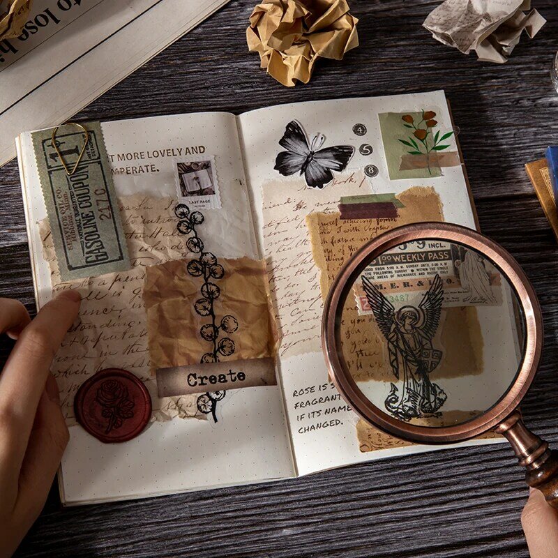 Yoofun 60 Lembar Kertas Bahan Koran Antik untuk Jurnal Harian Scrapbooking Dekorasi Latar Belakang Kertas Retro