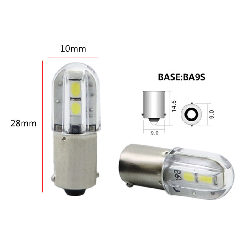 MIDCARS E10 BA9S светодиодная лампа t4W индикатор светильник 6,3 в 12 В 24 в 48 в 60 в 120 в 240 В 1 Вт 2835 4SMD оптовая продажа комплект из 4
