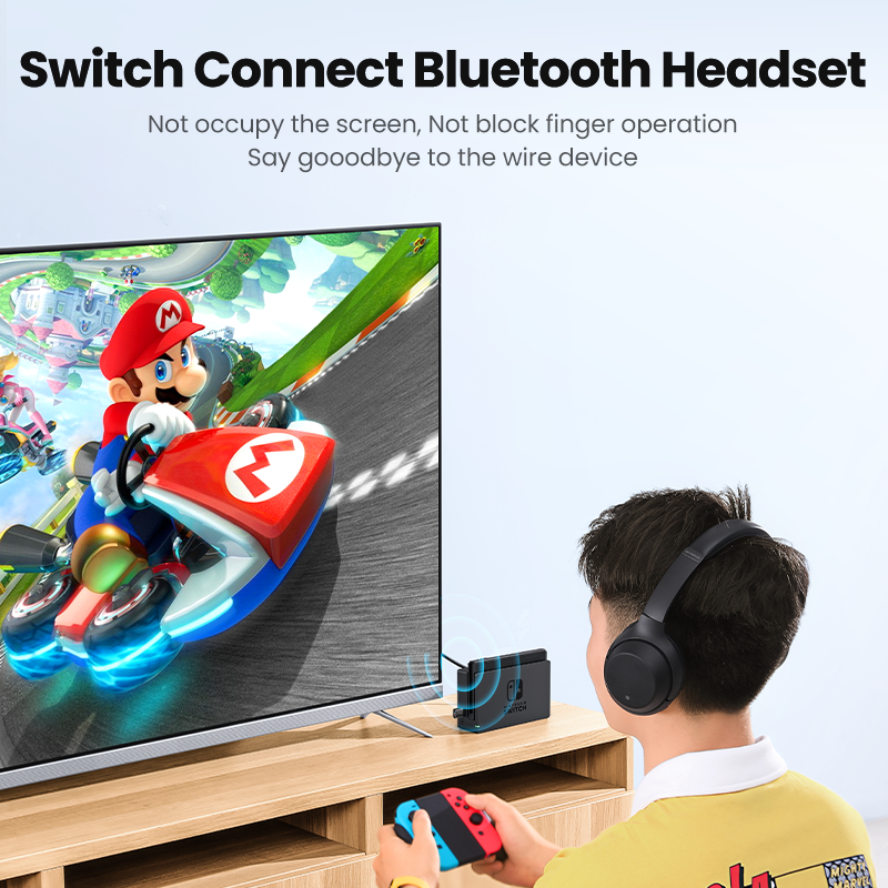 UGREEN USB Bluetooth 5.0 nadajnik Adapter Audio dla Airpods komputer stancjonarny PS4 Pro Nintendo przełącznik Adapter Bluetooth tryb TV
