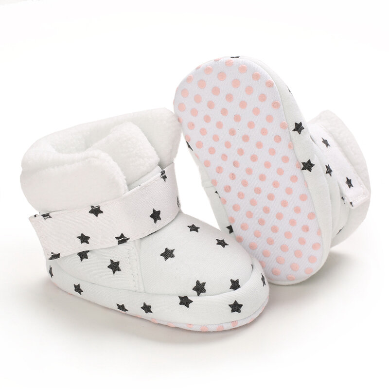 ถุงเท้าเด็กทารกแรกเกิดรองเท้าเด็กผู้หญิงเด็กวัยหัดเดิน Star First Walkers รองเท้าผ้าฝ้าย Comfort Soft Warm ทารก Crib รองเท้า
