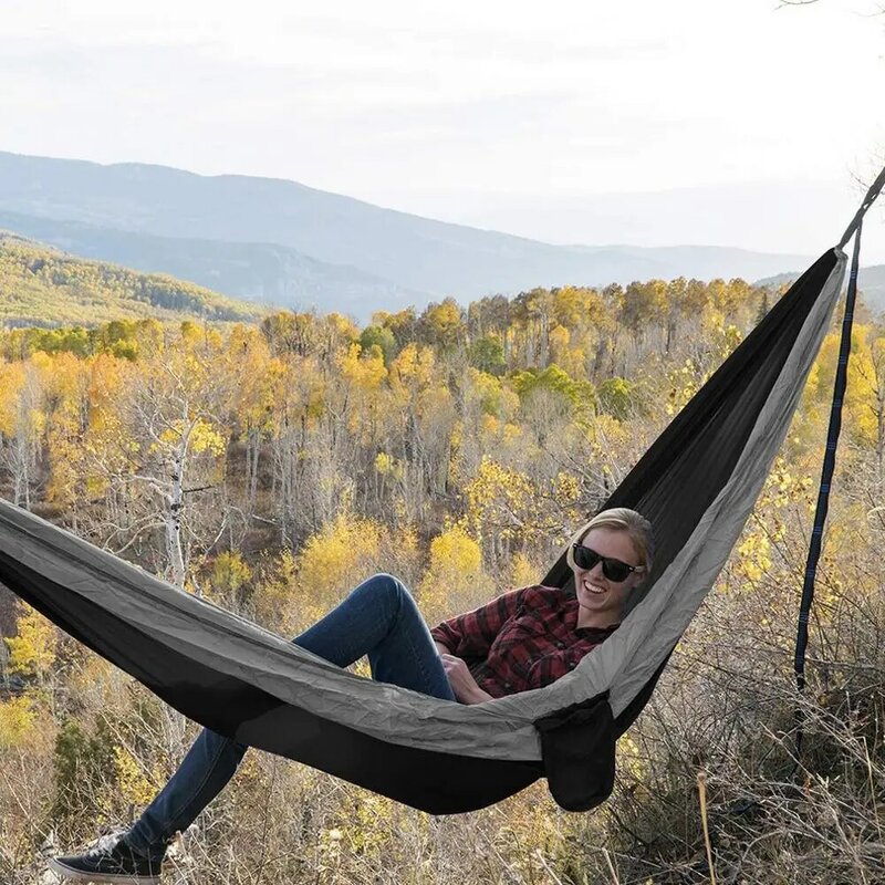 Portable Nylon Hammock Outdoor Furniture Travel Hammock Lightweight Camping Sleeping Hanging Bed 660 Pounds Max