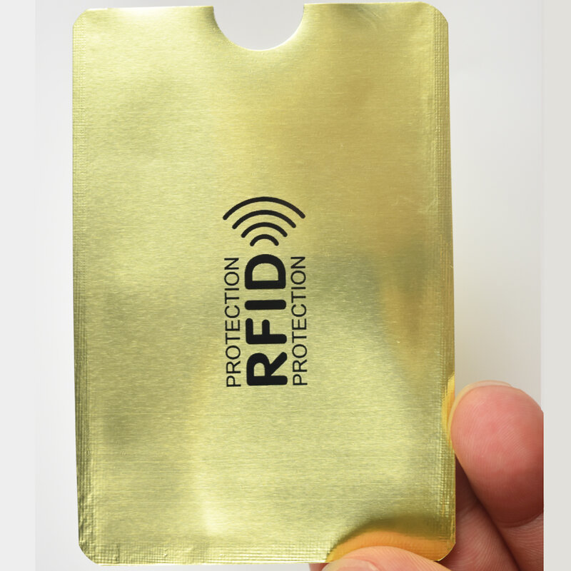 1 sztuk/partia zabezpieczający przed skanowaniem rękawy RFID NFC blokujący portfel zabezpieczający zamek metalowy aluminiowy 6.3*9.1cm etui na karty kredytowe futerał