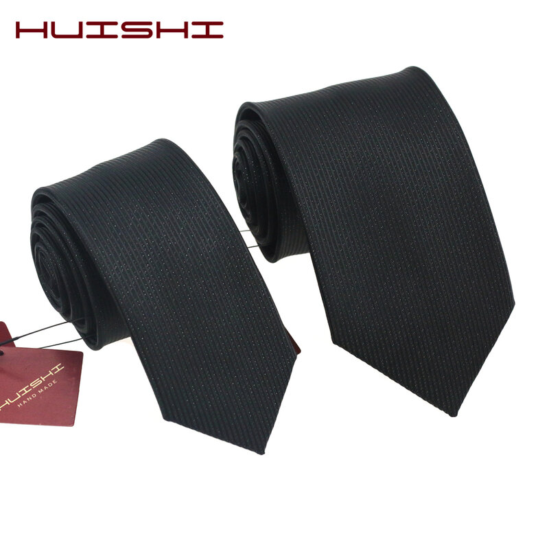 Corbata impermeable de estilo británico para hombre y mujer, corbata Formal de Color negro sólido, Unisex, con forma de rayas, para regalo