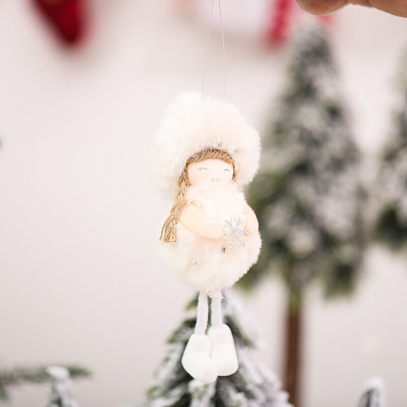 1PC Merry Christmas Tree Decoration simpatico ciondolo in peluche angelo regalo di festa per bambini accessori per ornamenti per bambole appesi