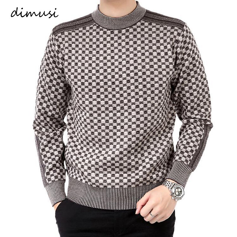 Dimusi-男性用の厚くて暖かいカシミヤセーター,タートルネック,クラシックなセーター,カジュアル,秋冬