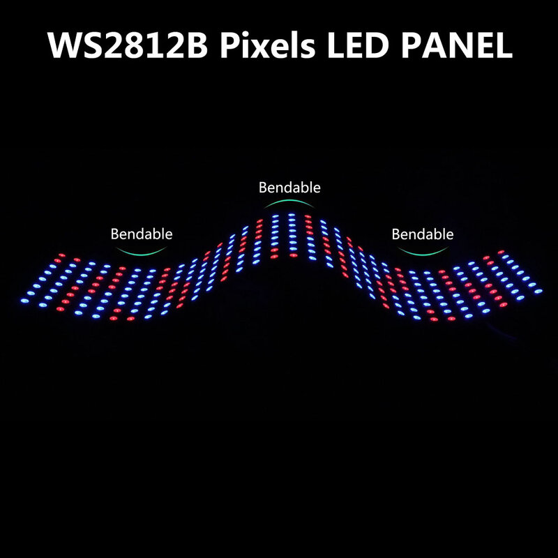 WS2812B RGB LED Digital flessibile indirizzabile individualmente pannello luminoso WS2812 8x8 16x16 8x32 modulo schermo matrice DC5V