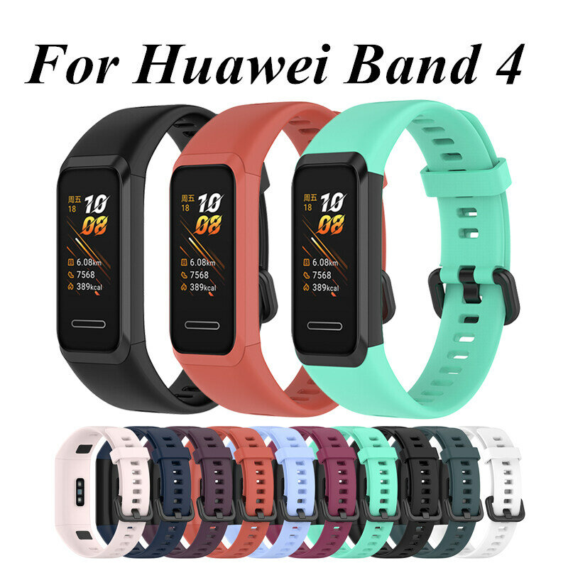 TPU สำหรับ Huawei Band 4 Watchband Band4 Huawei4สายรัดสร้อยข้อมือ De Montre Correa De Reloj Pasek Do Zegarka เปลี่ยน band