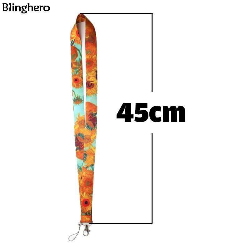 Blinghero arte série van gogh cordão para chaves telefone legal pescoço cinta monet cordão para câmera apito id crachá bonito presentes bh0423