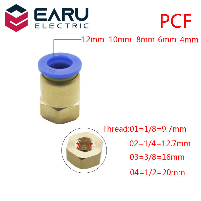 Conector rápido neumático PCF PC PL SL PB, Conector de aire de manguera de 4MM-12mm, 1/4 ", 1/8", 3/8 ", acoplador de tubo de rosca macho BSPT, 1 unidad
